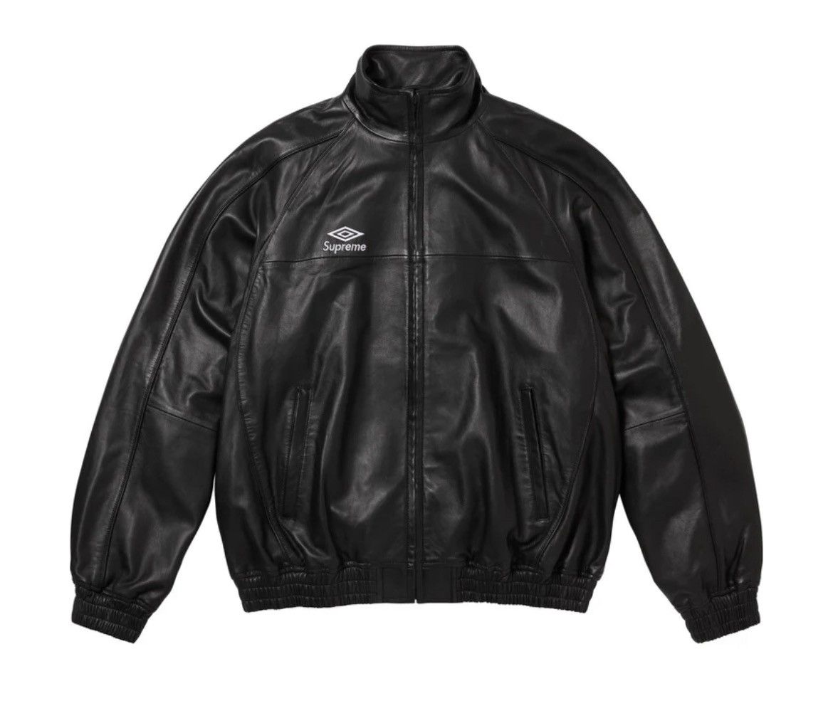 Supreme × Umbro Supreme Umbro Leather Track Jacket Black Size US L / EU 52-54 / 3 - 4 Thumbnail