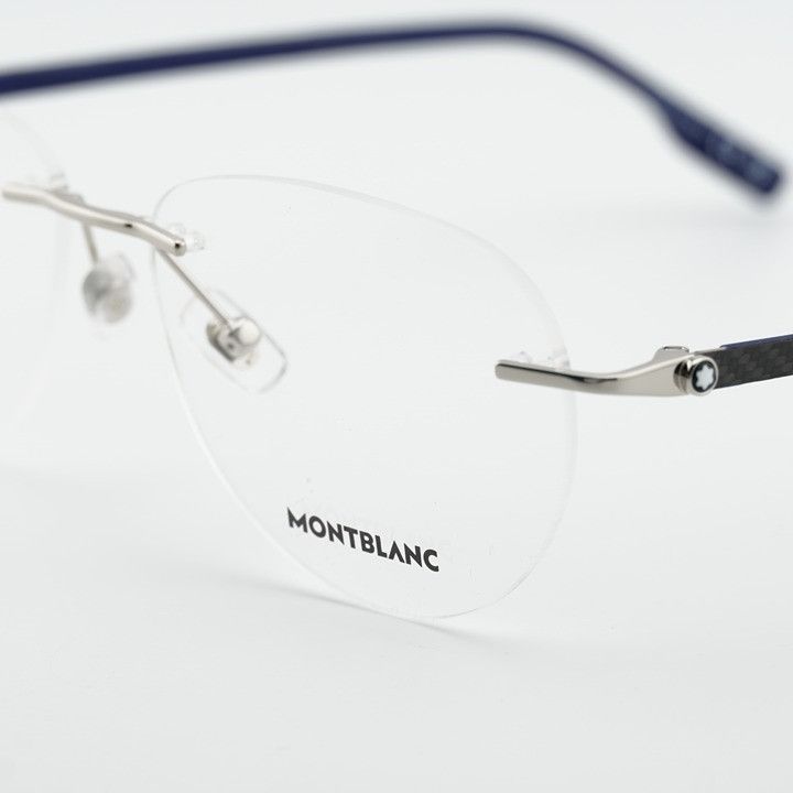 Montblanc Montblanc MB0186O 002 Eyeglasses Silver 56mm Round Frame Size ONE SIZE - 10 Thumbnail