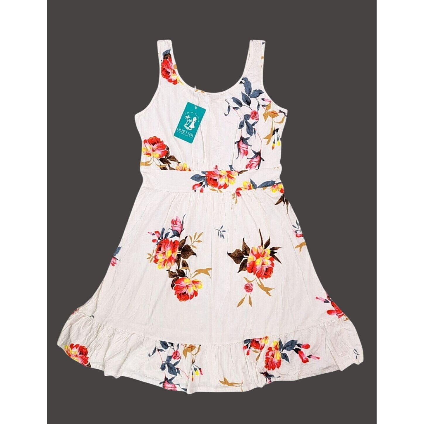 Other Lilbetter Sleeveless Floral Print A-Line Dress White Pink Size M / US 6-8 / IT 42-44 - 1 Thumbnail