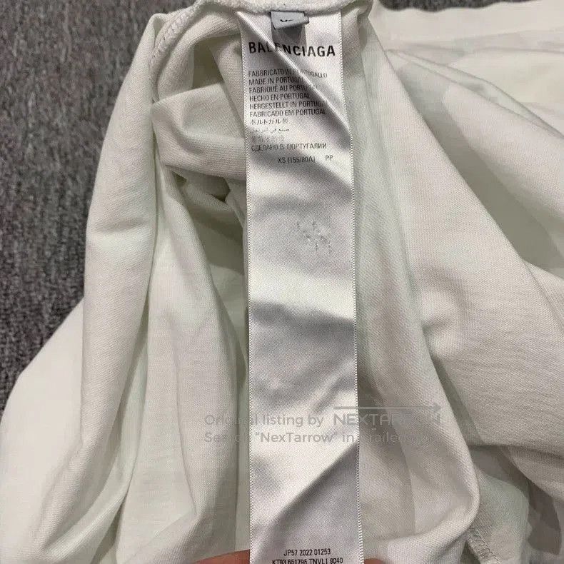 Balenciaga Balenciaga White Distressed Logo T-shirt. Size US XS / EU 42 / 0 - 5 Thumbnail