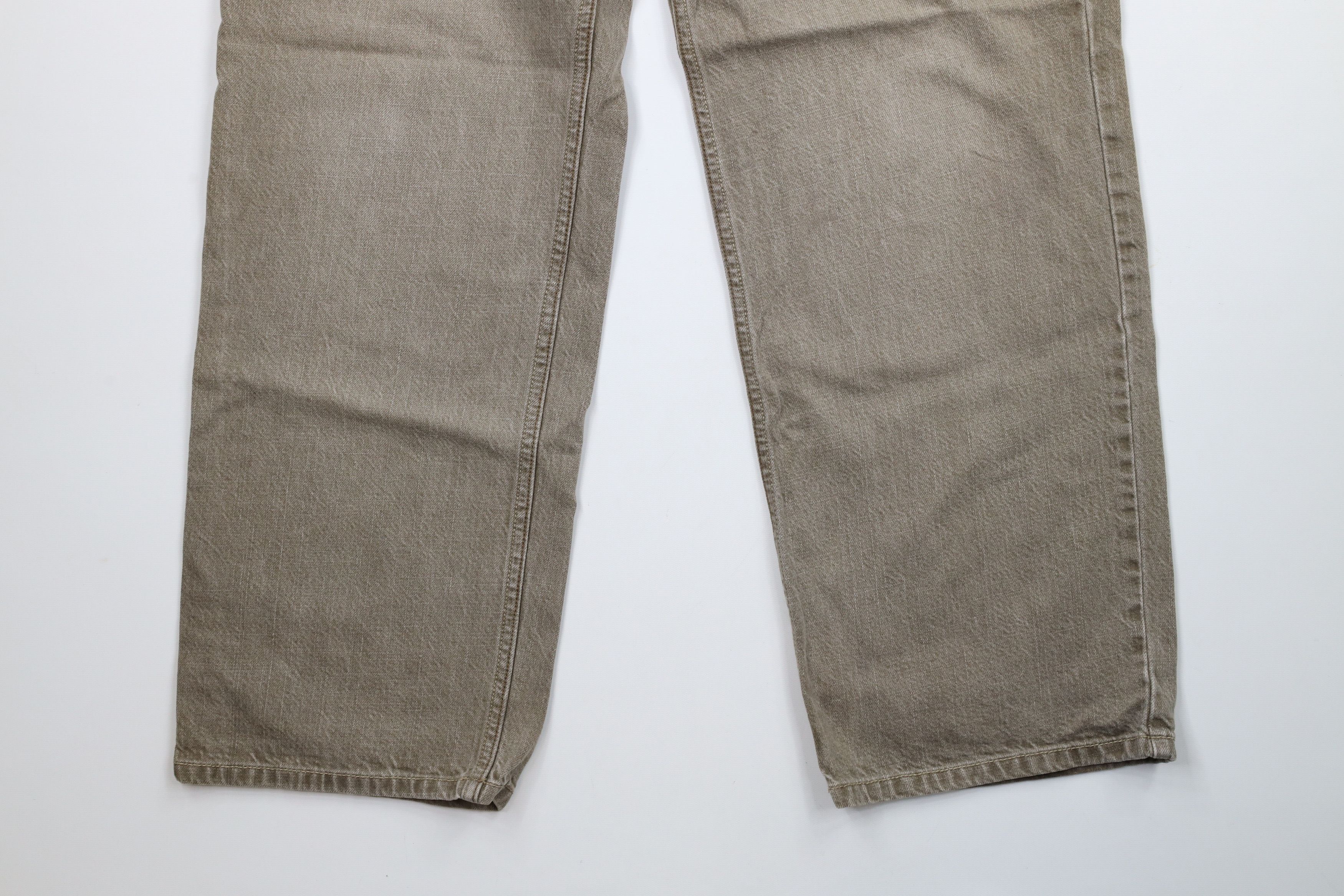 L.L. Bean × Vintage Vintage 90s LL Bean Fit Wide Leg Denim Jeans Beige Cotton Size US 34 / EU 50 - 4 Thumbnail