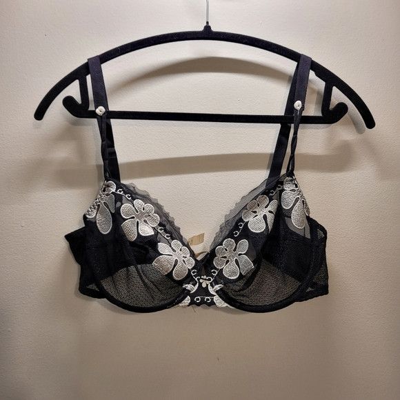 Other Maison Lejaby 05033 Leyssi Black White Floral Lace Bra - 38c Size ONE SIZE - 1 Thumbnail