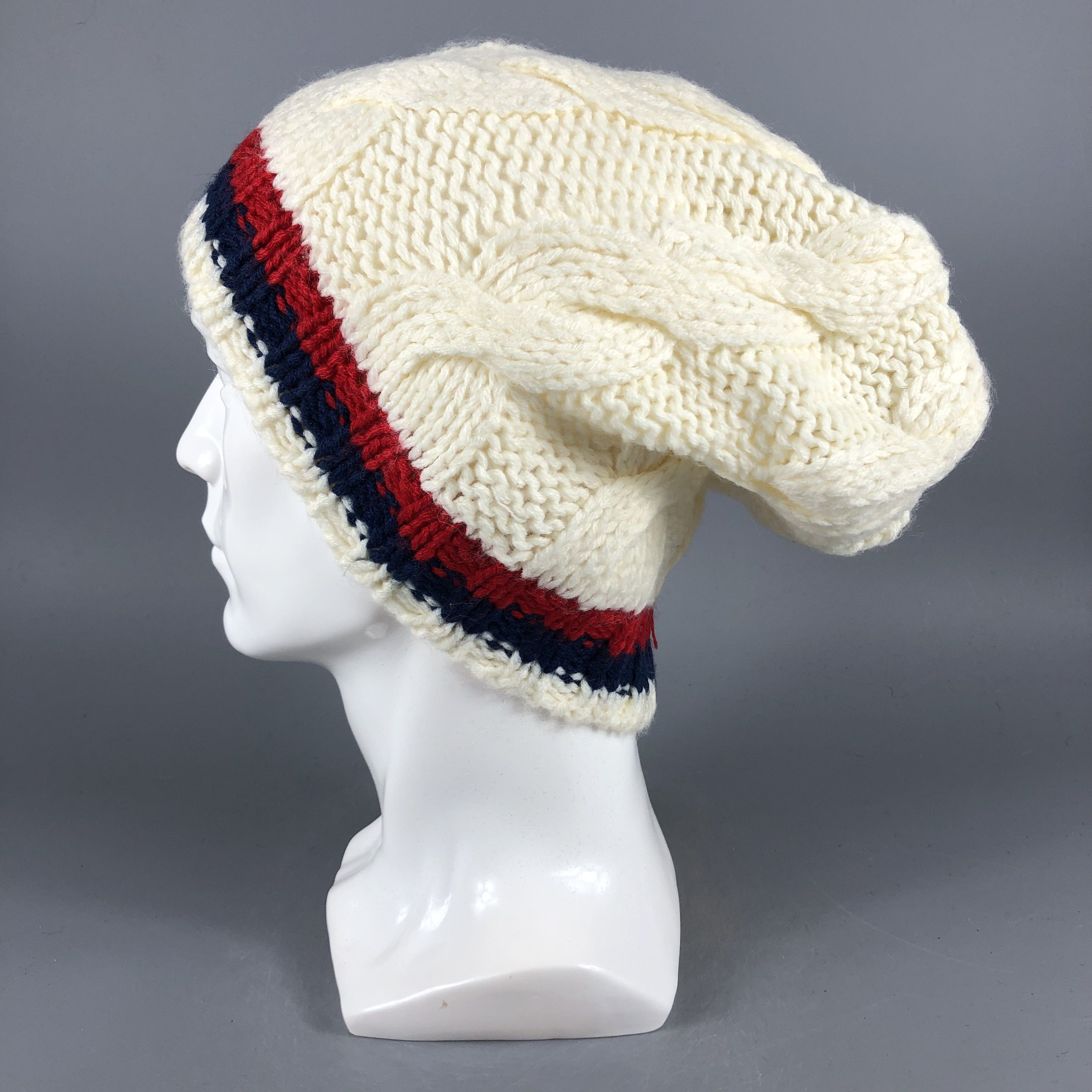 Japanese Brand × Vintage LDS Cable Knit Beanie Snow Hat Snow Cap -D974 Size ONE SIZE - 1 Thumbnail