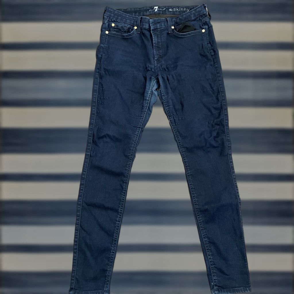 7 For All Mankind 7 For All Mankind Skinny Jeans Women Size 32 Black Dark Wash Size 24" / US 00 / IT 34 - 1 Thumbnail