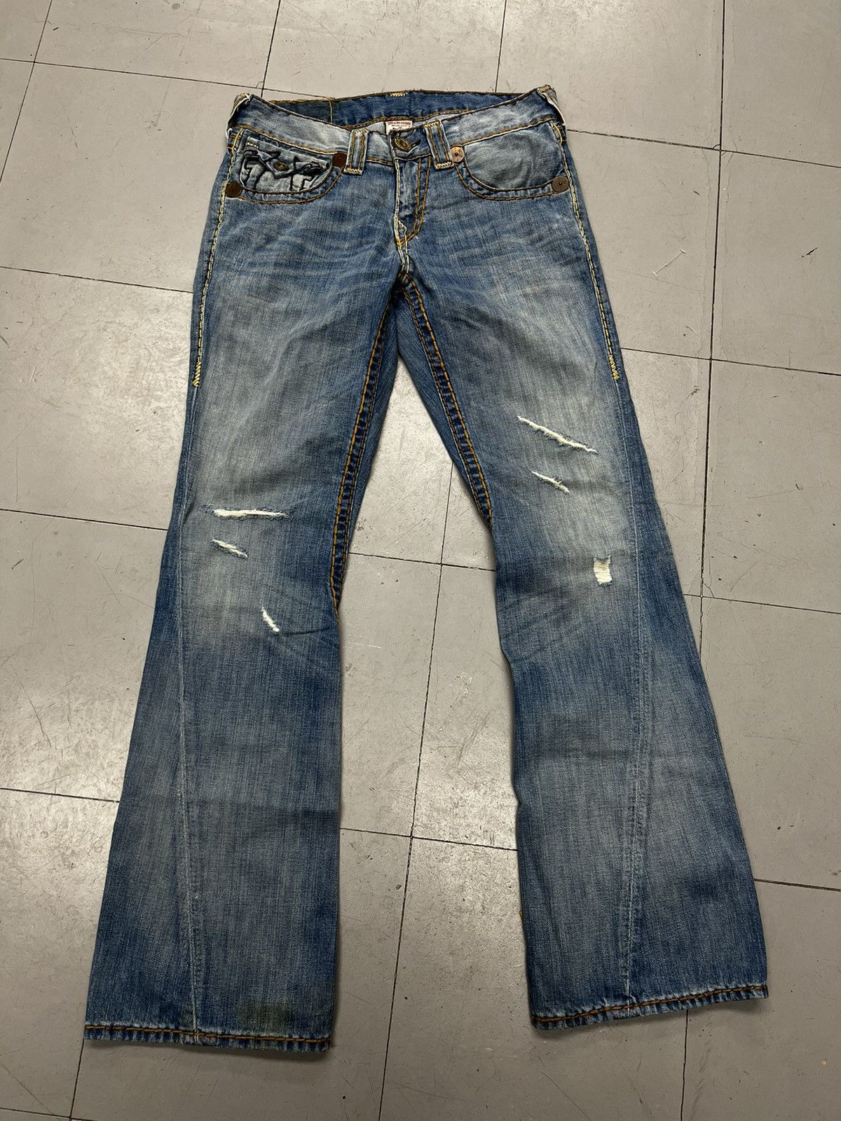 image of True Religion Flared Jeans in Blue Jean, Men's (Size 30)