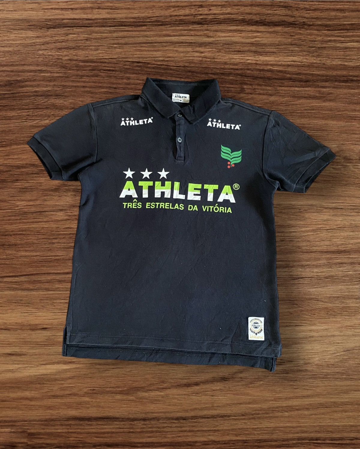 Japanese Brand × Vintage Vintage ATHLETA Tres Estrelas Da Vitoria Polo Tee Size US S / EU 44-46 / 1 - 1 Thumbnail