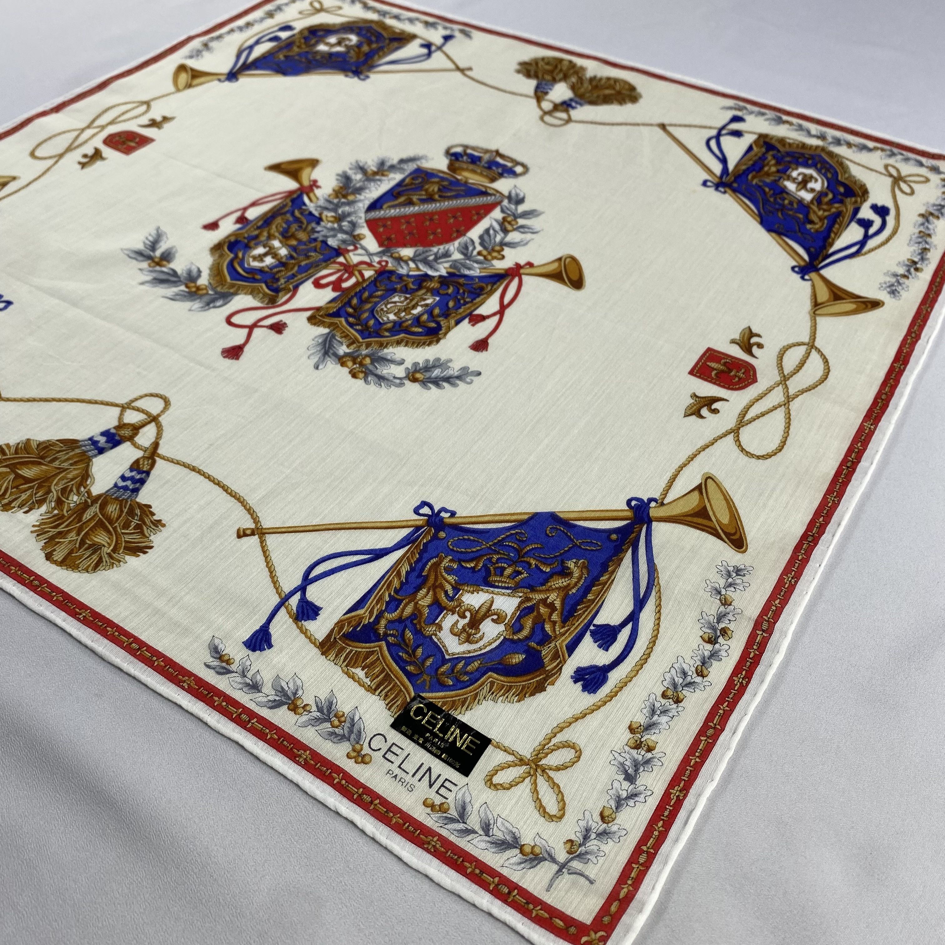 Celine × Vintage NWT Celine Handkerchief / Neckerchief / Bandana-P1228 Size ONE SIZE - 2 Thumbnail