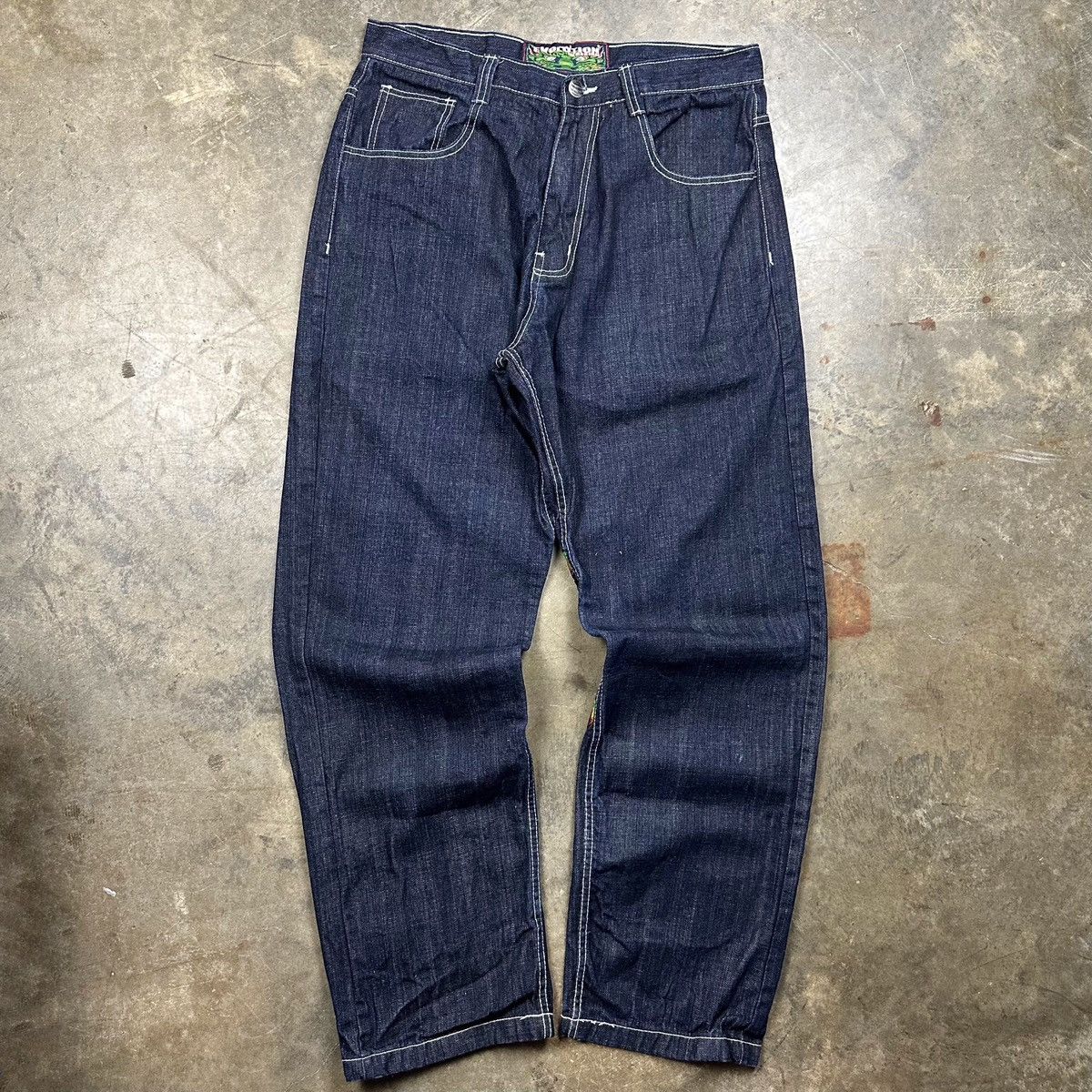Other y2k skater embroidered evolution dragon denim jeans Size US 36 / EU 52 - 3 Thumbnail