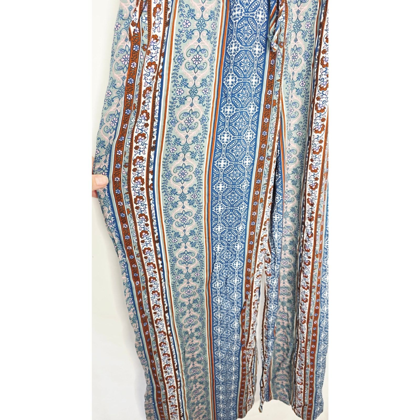 Other Bebop Boho Smocked Elastic Waist Wide Leg Women's Pants Size 25" / US 0 / IT 36 - 9 Thumbnail