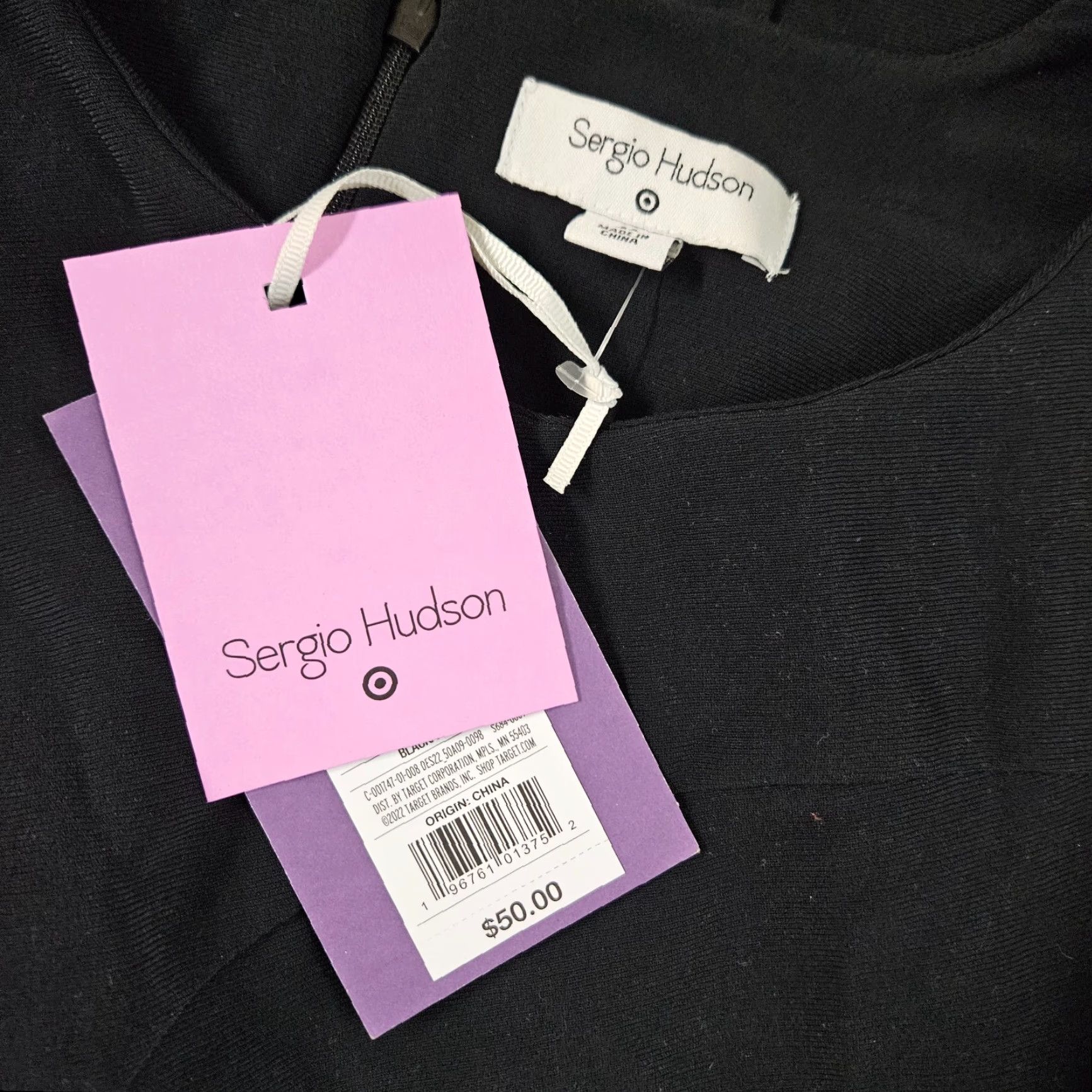 Vintage Sergio Hudson x Target Womens Strong Shoulder Midi Dress Sz 1X Black Long Sleeve Size XL / US 12-14 / IT 48-50 - 5 Thumbnail