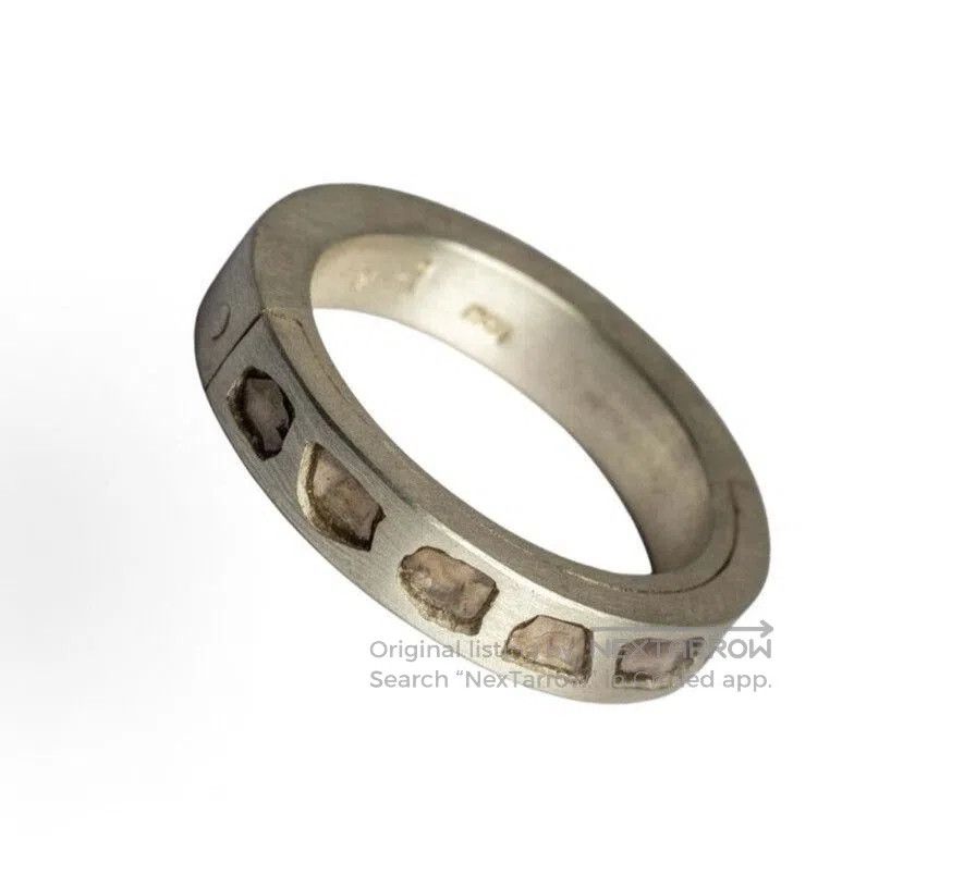 System Diamond Slabs 925 Silver Ring. Size ONE SIZE - 3 Thumbnail