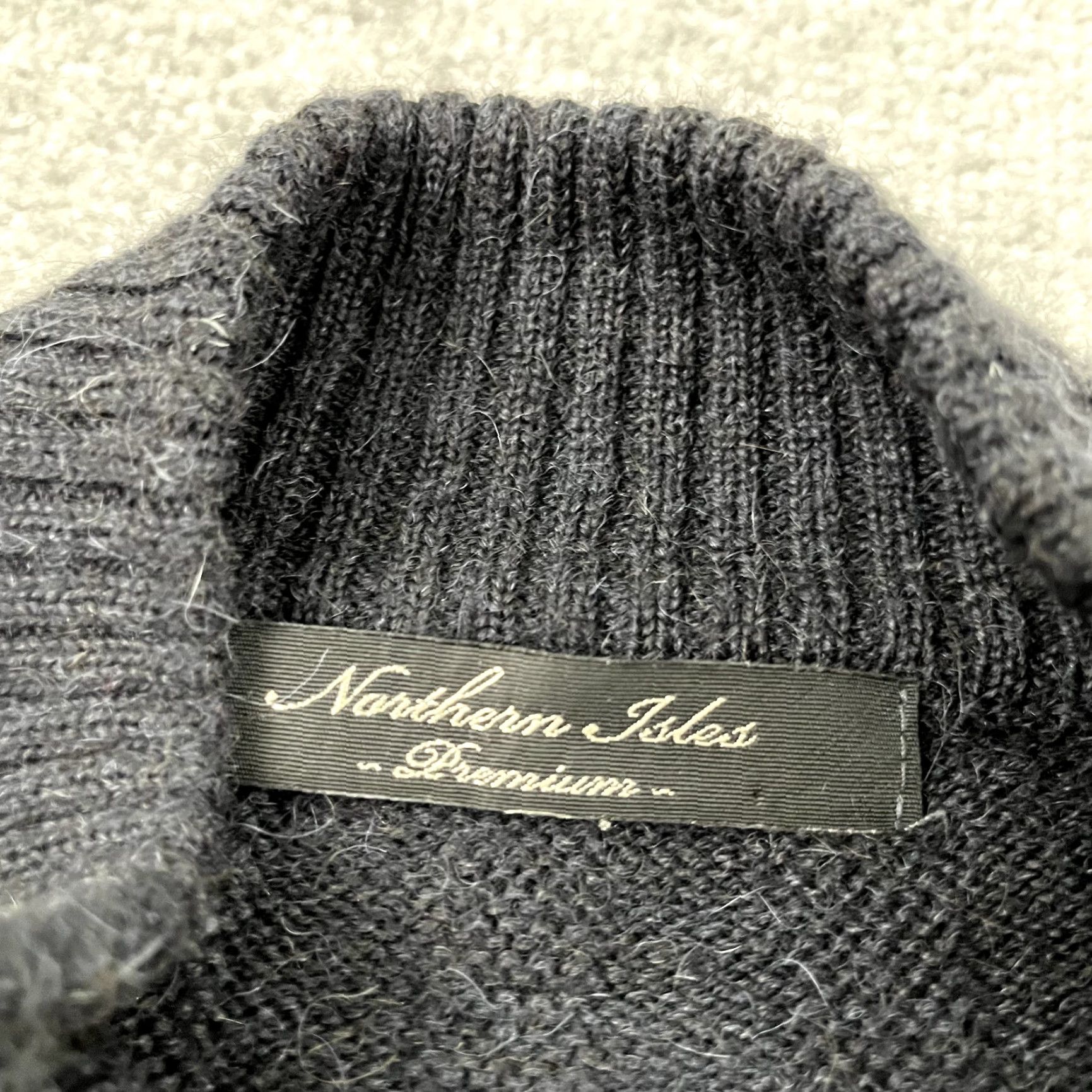 Vintage NORTHERN ISLES Sweater Mens Small Gray Knit Full Zip Jumper Wool Alpaca Blend Size US S / EU 44-46 / 1 - 2 Thumbnail