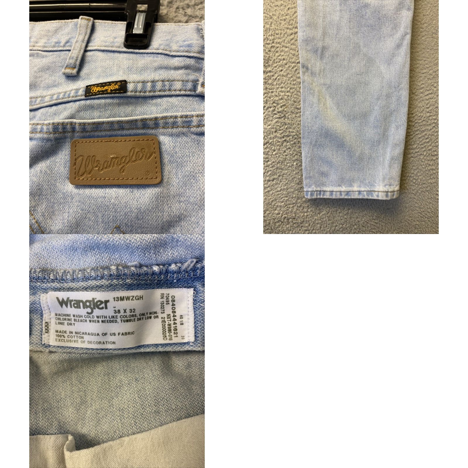Wrangler VINTAGE Wrangler Jeans Mens 38x32 Cowboy Western Denim Straight Mid 5-Pocket Blue 90s Mens Size US 38 / EU 54 - 8 Thumbnail