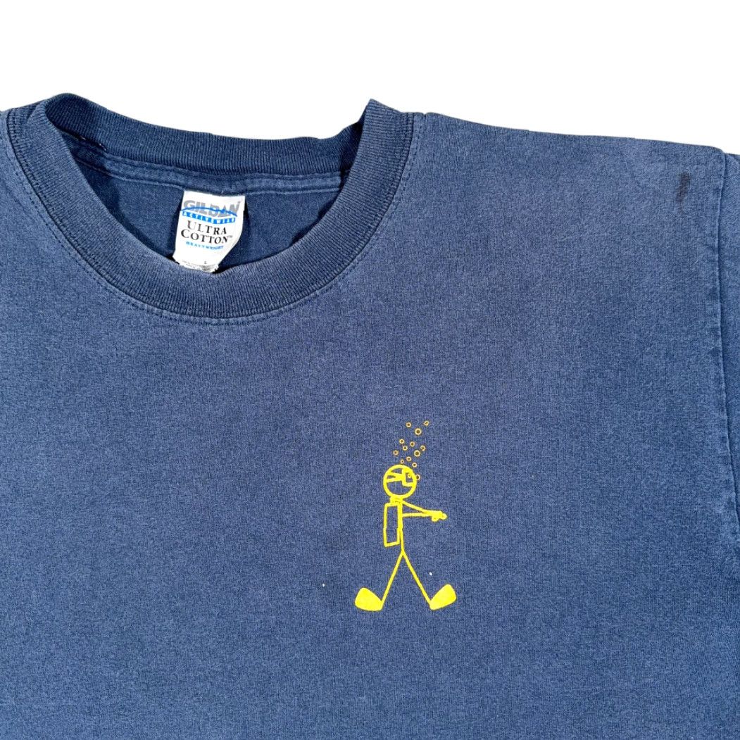 Gildan VINTAGE 420 Shirt Blue Adult LARGE Gildan Crew Neck Short Sleeve Cotton Mens Logo Puff, Buddy Breathing, Y2K, 90s retro, Cartoon, Funny Size US L / EU 52-54 / 3 - 3 Thumbnail