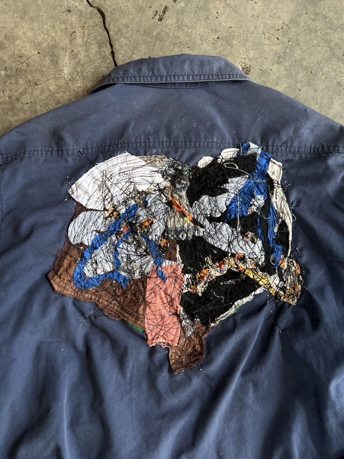 Handmade Thrashed Vintage 90s Patched Works Jacket Size US M / EU 48-50 / 2 - 4 Thumbnail