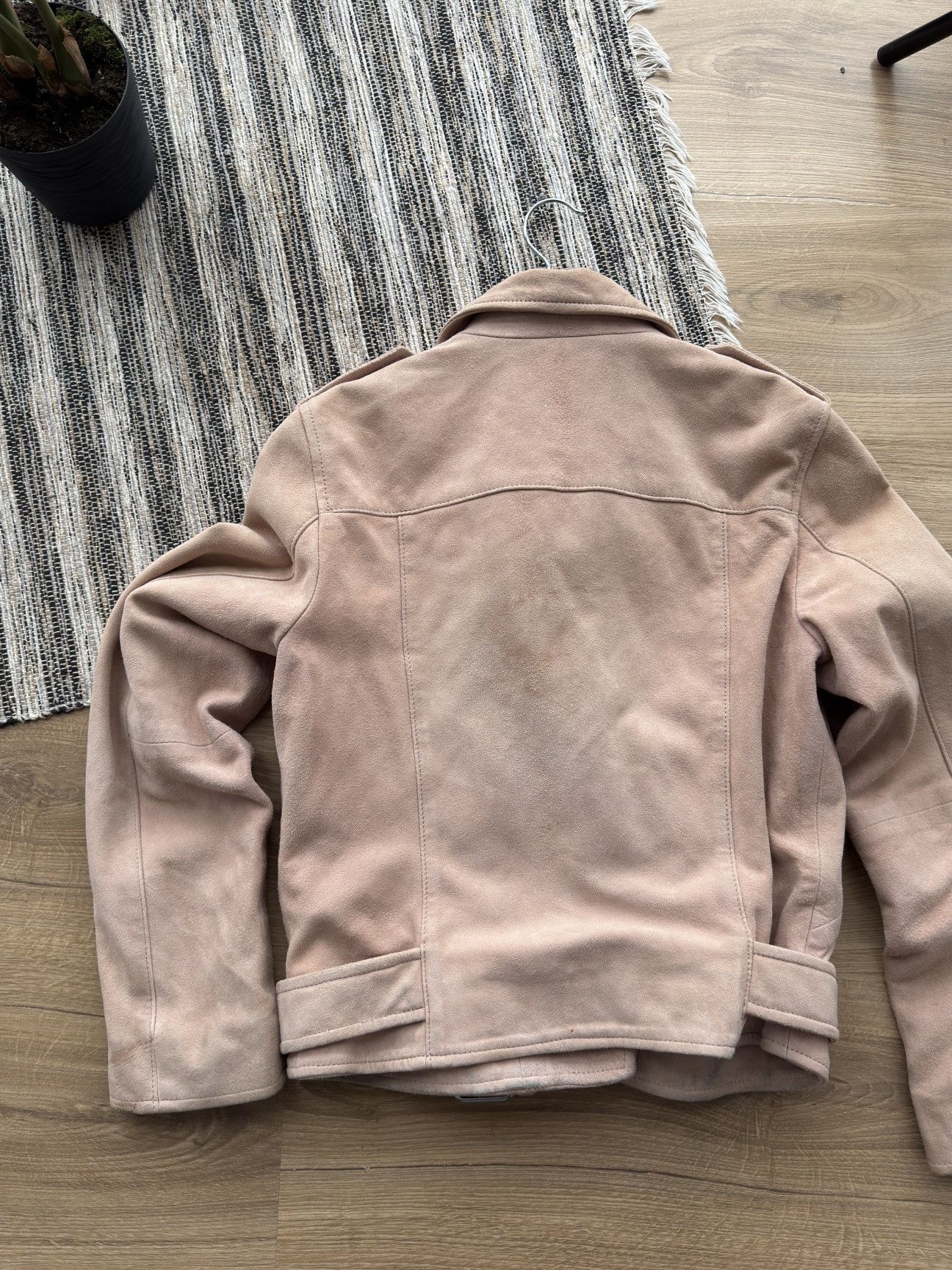 Allsaints ALL SAINTS Powder Pink Suede Balfern Biker Jacket Women’s Size M / US 6-8 / IT 42-44 - 22 Thumbnail