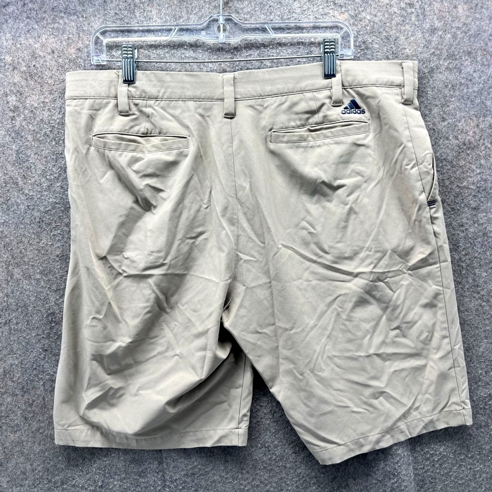 Adidas Adidas Shorts Mens 36 Khaki Chino Flat Front Tan Beige Knit Golf Stretch 365 Size US 36 / EU 52 - 2 Thumbnail
