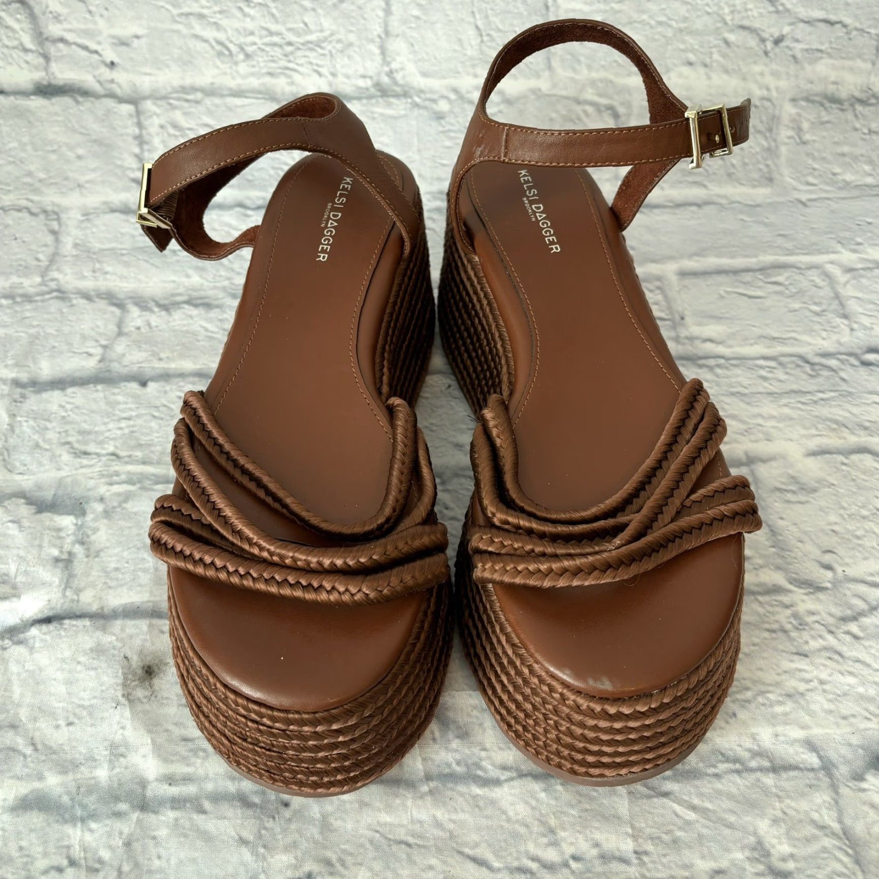 Vintage Kelsi Dagger Brooklyn Mend Platform Wedge Sandal/Heels Women’s Size 11 Brown Leather Buckle Platform & Wedge Sandal Womens Size 11 Size US 9 / IT 39 - 7 Thumbnail