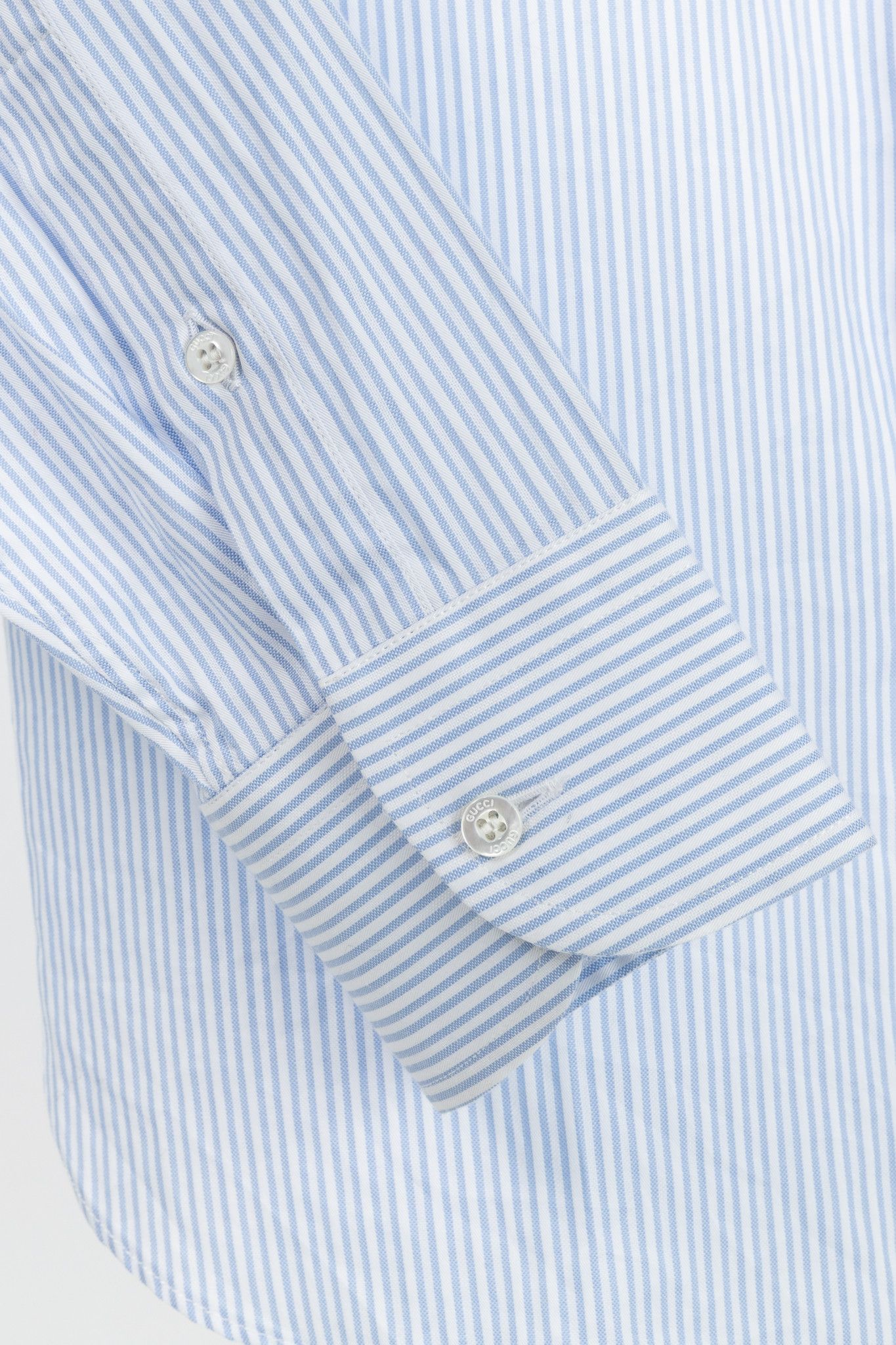 Gucci Gucci Blue & White Striped Cotton-Poplin Buttoned Shirt Size US M / EU 48-50 / 2 - 7 Thumbnail