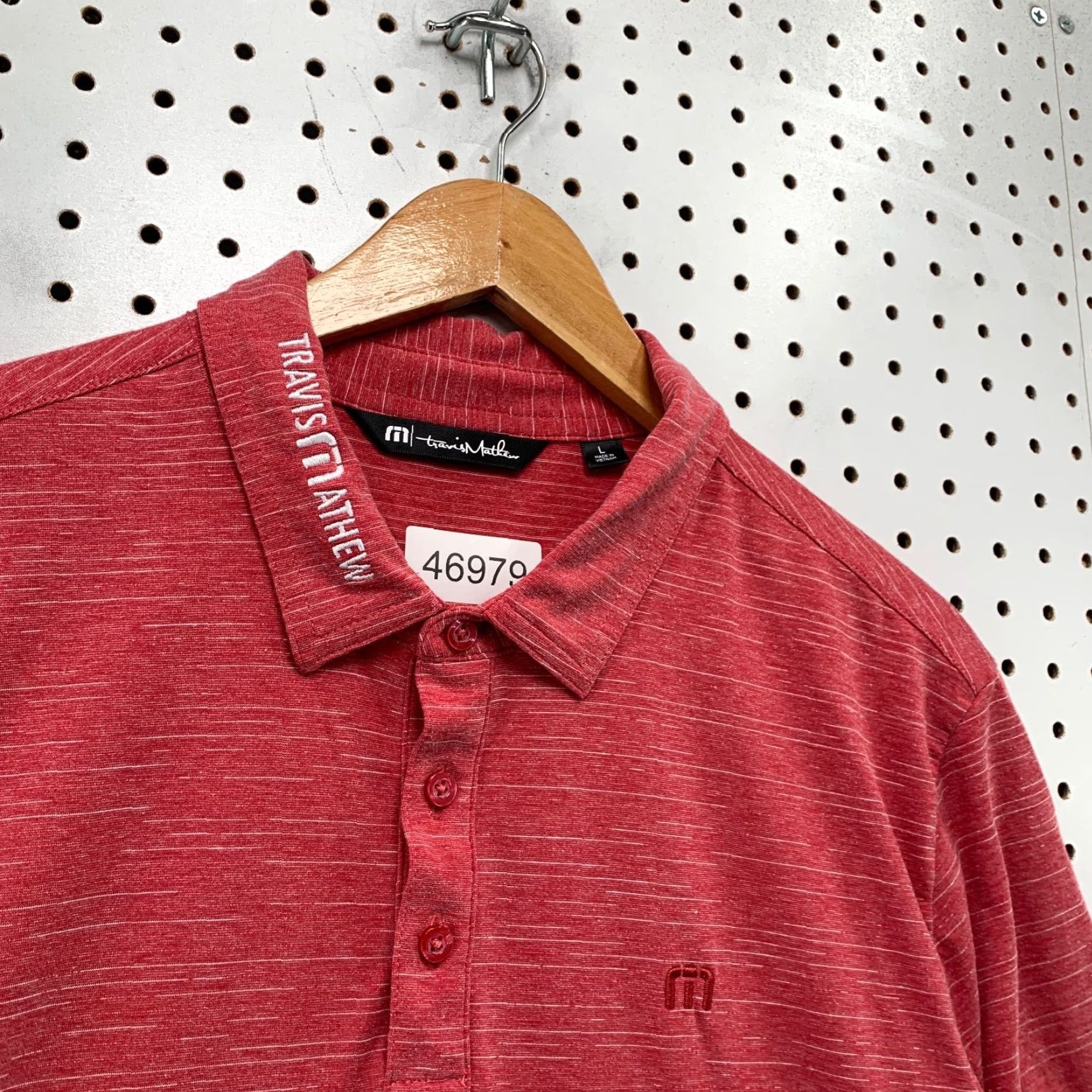 TravisMathew Travis Mathew Tour Polo Shirt Mens Large Red Embroidered Collar Short Sleeve Shirt Size US L / EU 52-54 / 3 - 6 Thumbnail