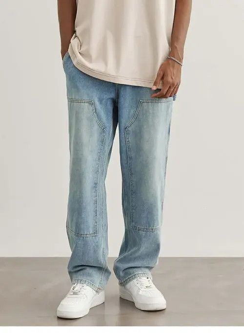 VIBE washed faded double knee carpenter cargo jeans Size US 32 / EU 48 - 8 Thumbnail