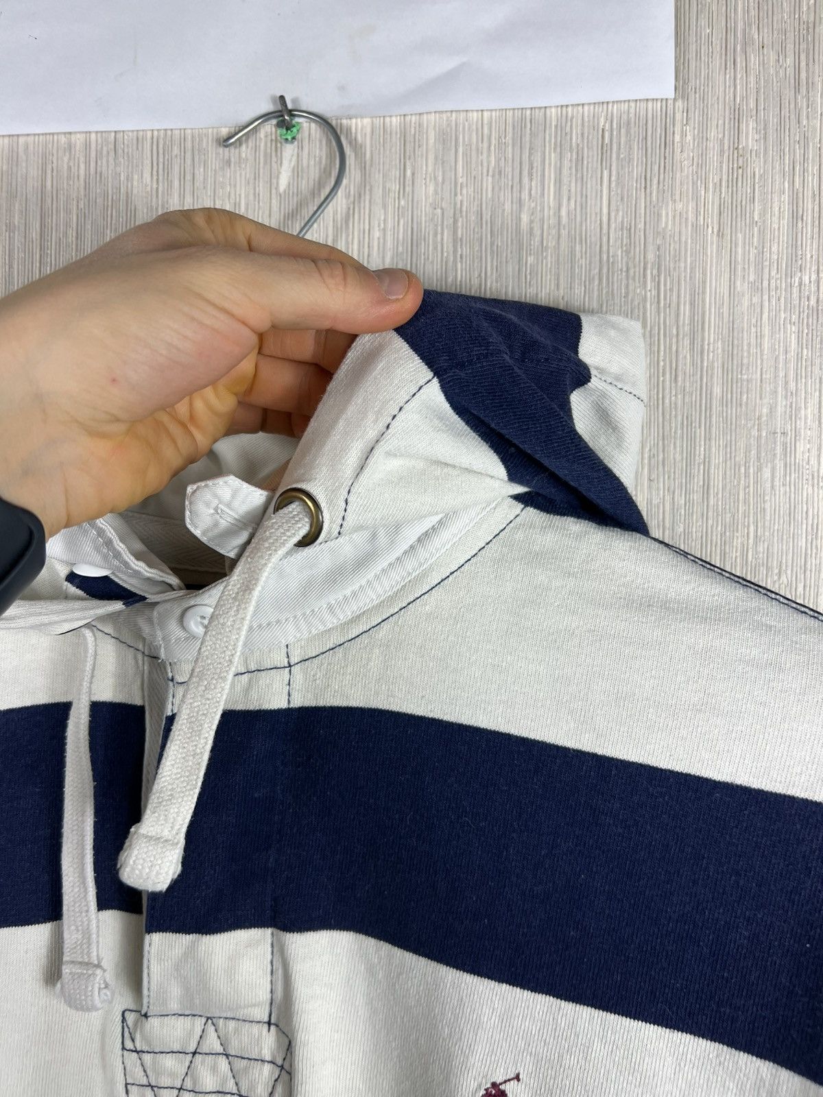 Polo Ralph Lauren Vintage 90s Polo Ralph Lauren striped golf hoodie chest logo Size US XL / EU 56 / 4 - 12 Thumbnail