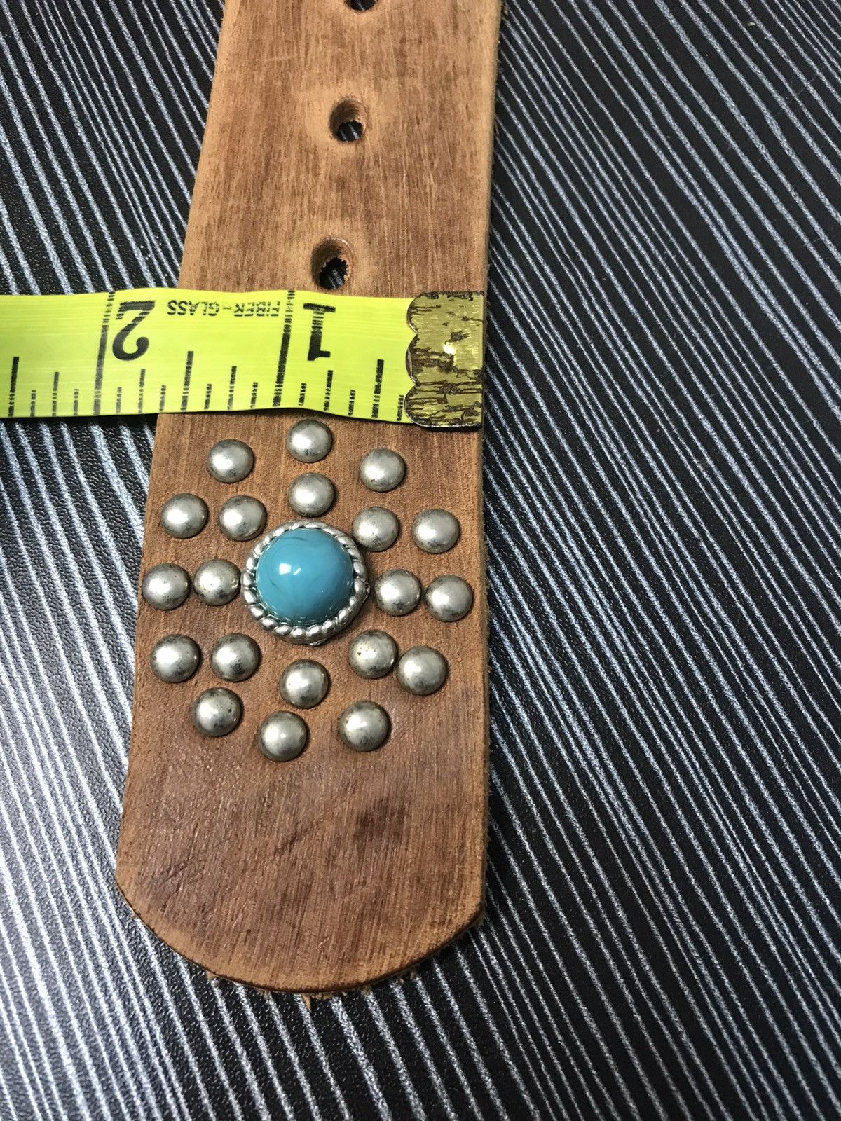 Japanese Brand × Vintage Turquoise Stone Leather Belt Size ONE SIZE - 5 Thumbnail