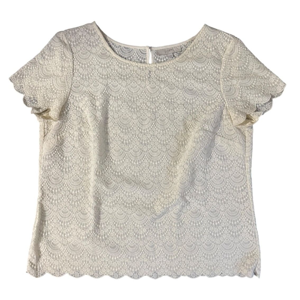 Other Ann Taylor Loft Ivory Floral Sheer Blouse XL Boho Chic Size XL / US 12-14 / IT 48-50 - 1 Thumbnail