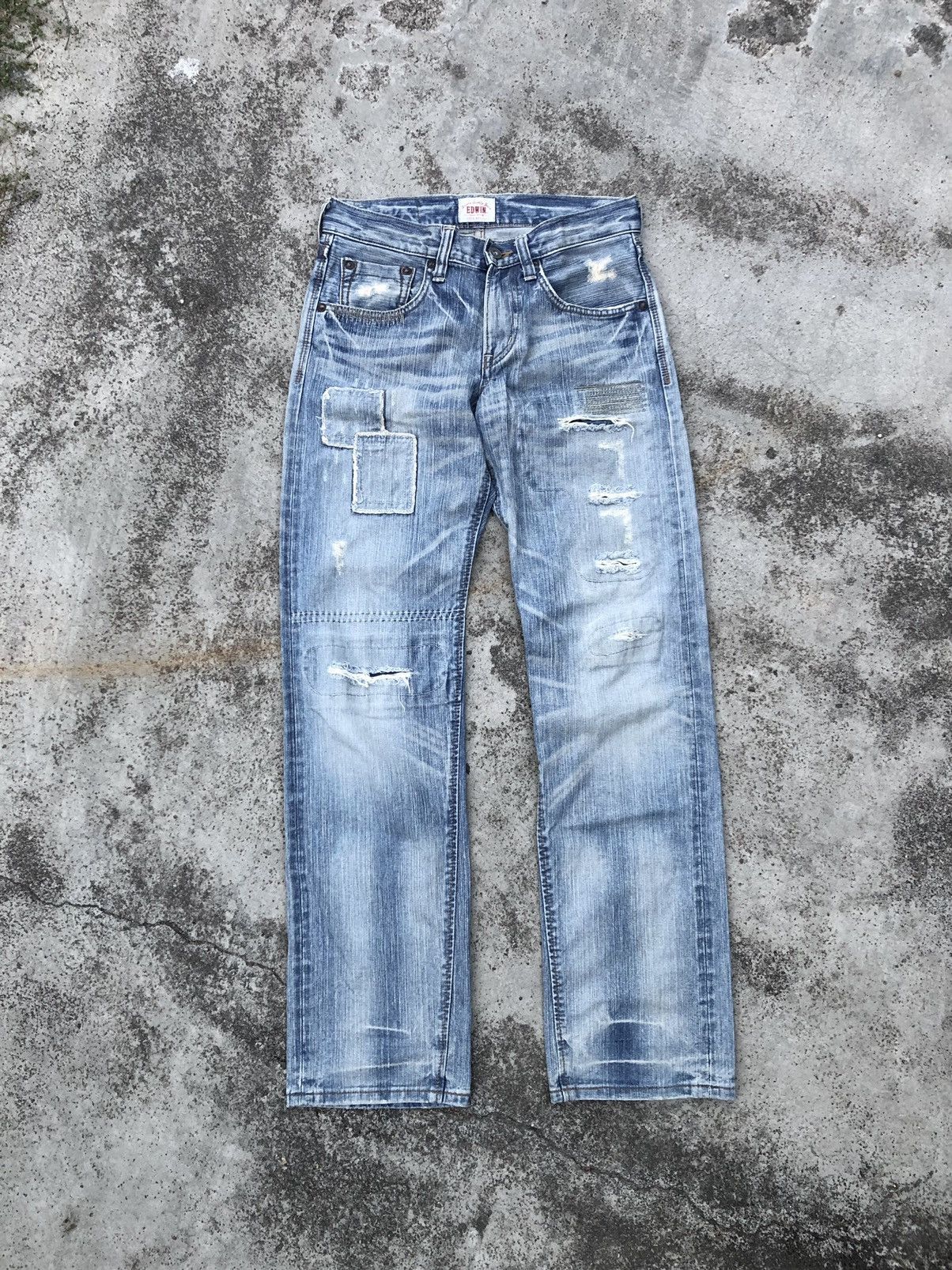 Edwin × Japanese Brand EDWIN PATCHWORK DISTRESSED DENIM Size US 30 / EU 46 - 1 Thumbnail
