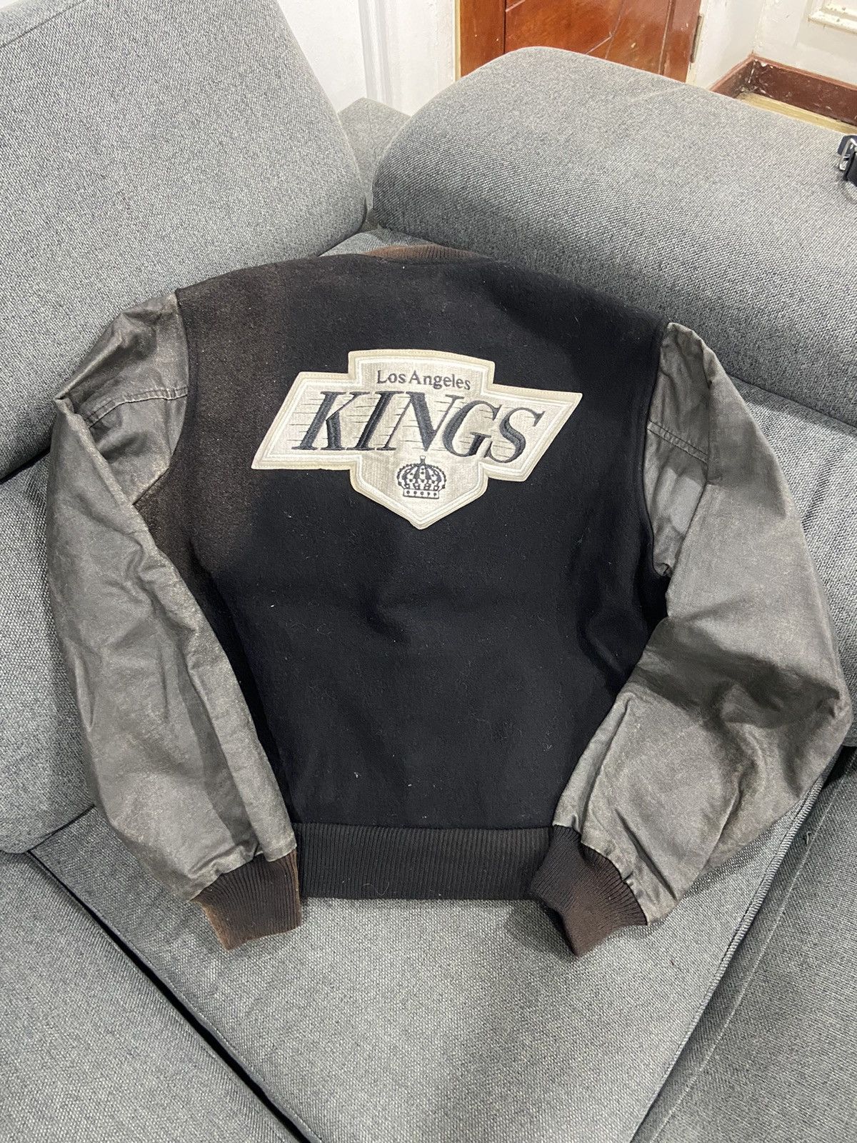 NHL × Vintage Distress Vtg Kings Los Angeles Snap Button Bomber Jacket Size US M / EU 48-50 / 2 - 14 Thumbnail