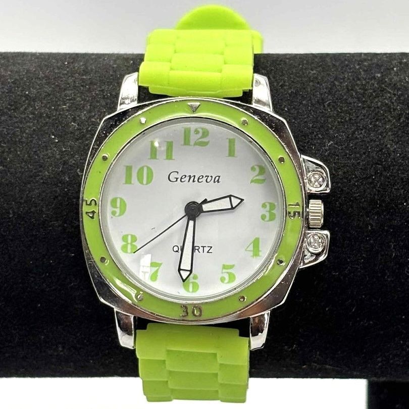 Geneva Green & Silver Men's Watch Size ONE SIZE - 2 Thumbnail
