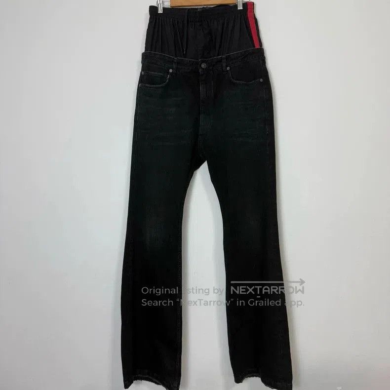Balenciaga Double Waist Flare Jeans.