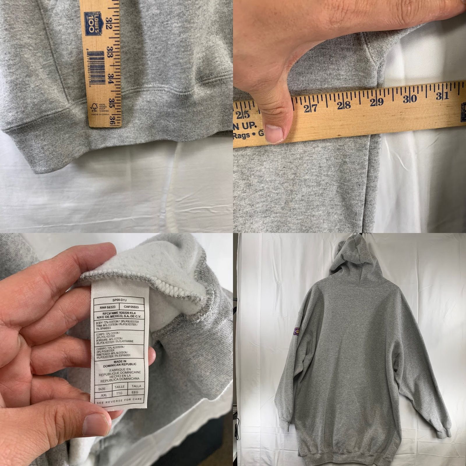 Nike VINTAGE Nike Los Angeles Lakers Hoodie Mens XXL Grey NBA Pullover Length +6 Size US XXL / EU 58 / 5 - 8 Thumbnail