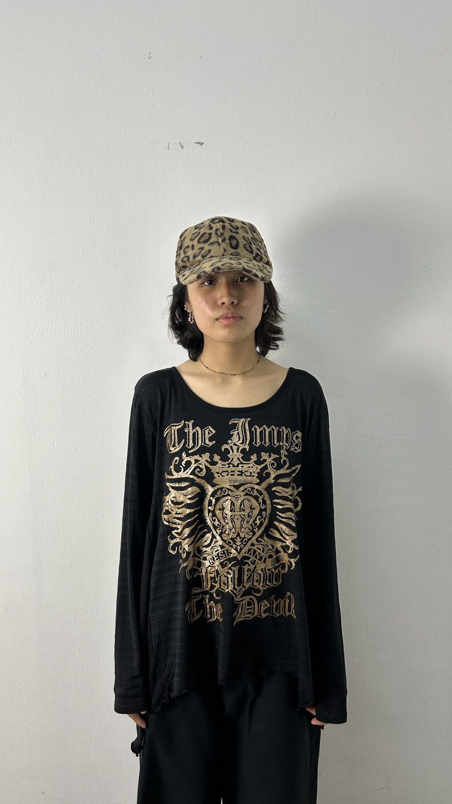 Japanese Brand × Vintage 1990s Big Leopard Print Cap Size ONE SIZE - 4 Thumbnail