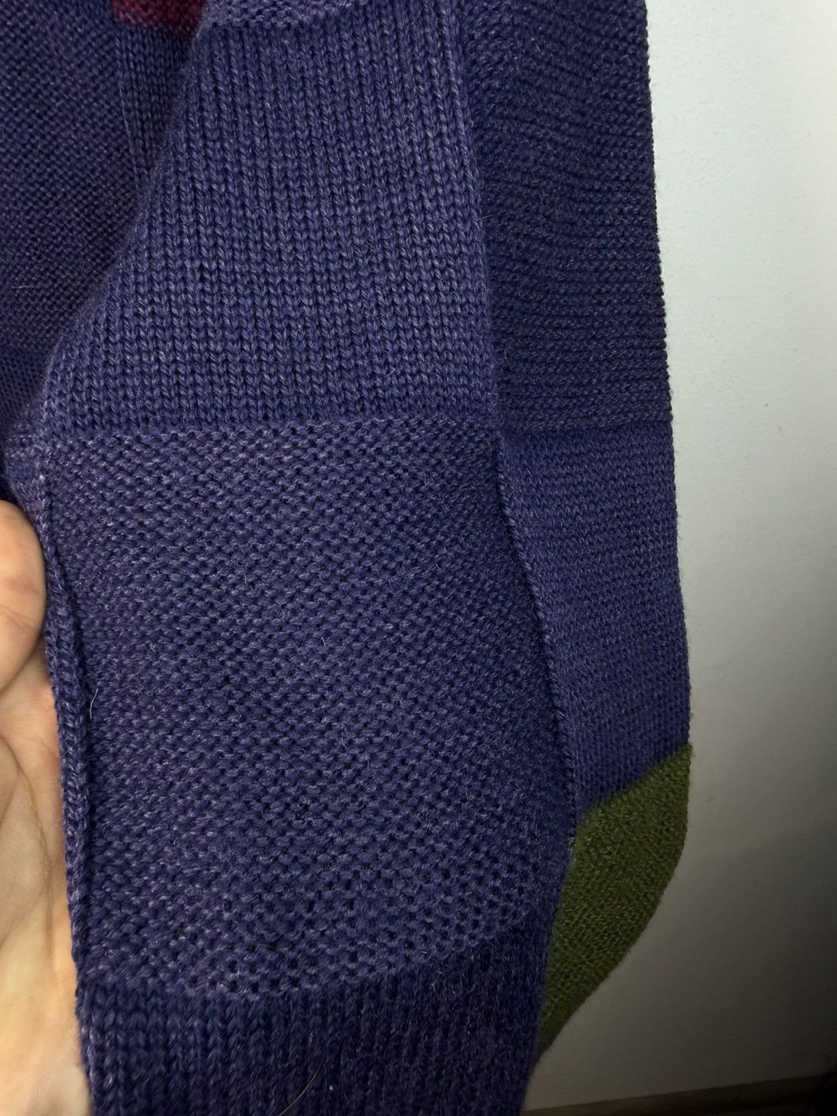 Yves Saint Laurent 🇮🇹 90s Wool YSL Sweater Knit Patchwork Saint Laurent Paris Size US L / EU 52-54 / 3 - 14 Thumbnail