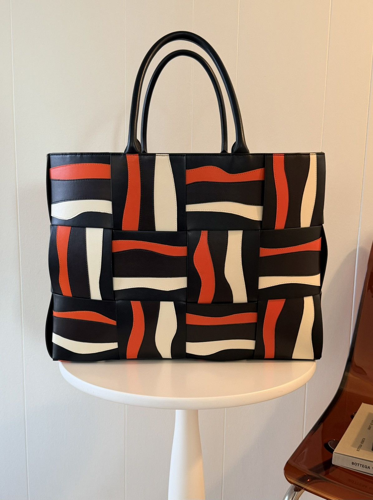 Bottega Veneta BOTTEGA VENETA Large Men's Arco Tote — Red/Brown Zebra Print Size ONE SIZE - 18 Thumbnail