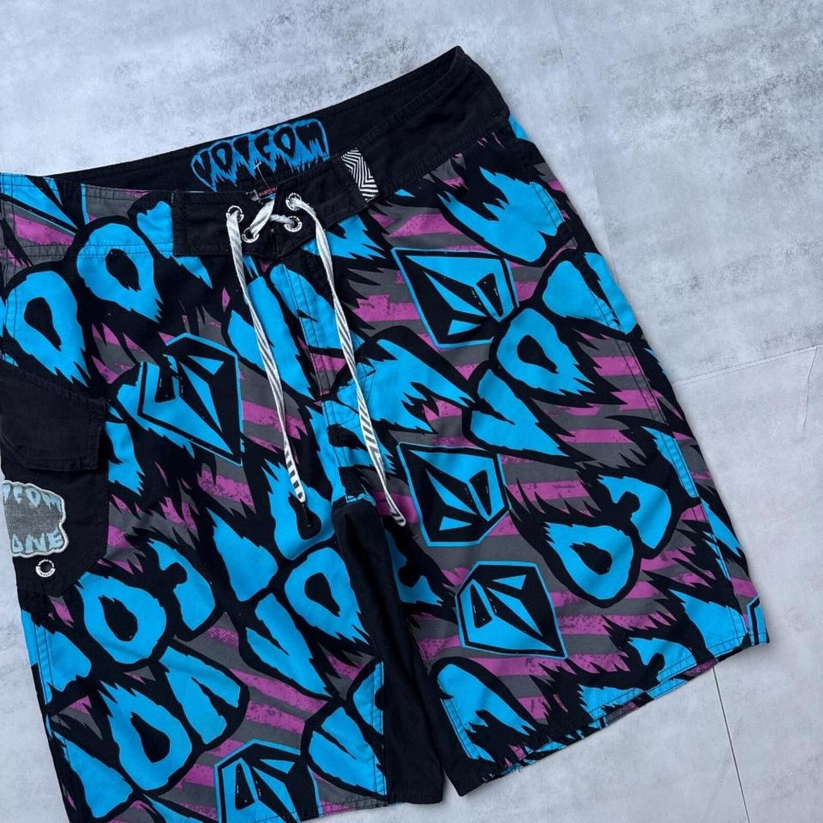 Volcom Y2K Volcom 00s blue surf board shorts Size US 34 / EU 50 - 3 Thumbnail