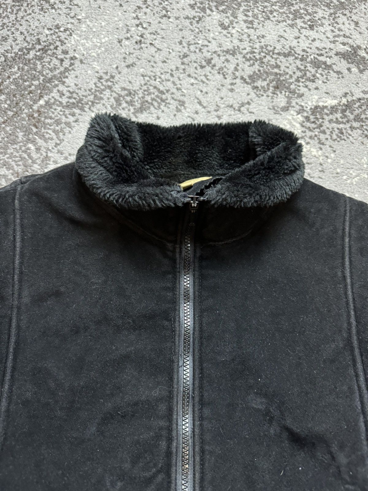 If Six Was Nine × Le Grande Bleu (L.G.B.) × Vintage Vintage Y2K Suede Leather Style Fur Faux Collar Sleeve Jack Size US M / EU 48-50 / 2 - 5 Thumbnail