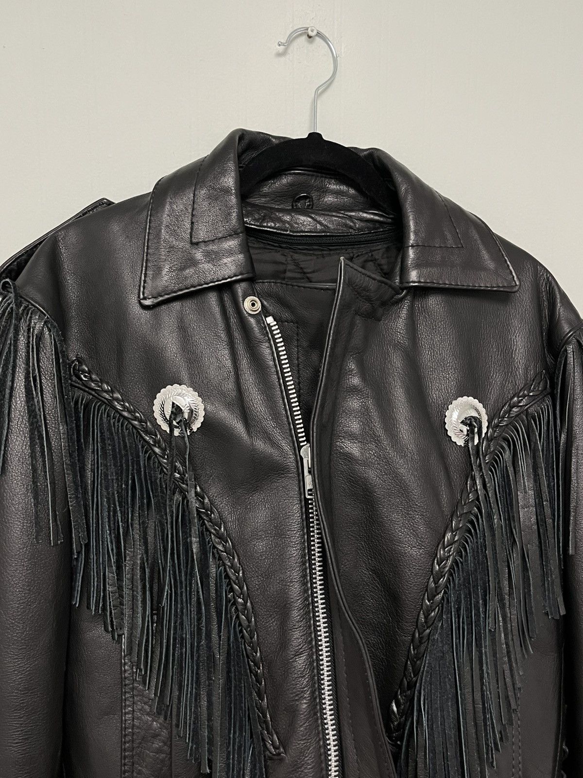 Vintage Fringed Leather Jacket. Size 42 Size L / US 10 / IT 46 - 8 Thumbnail