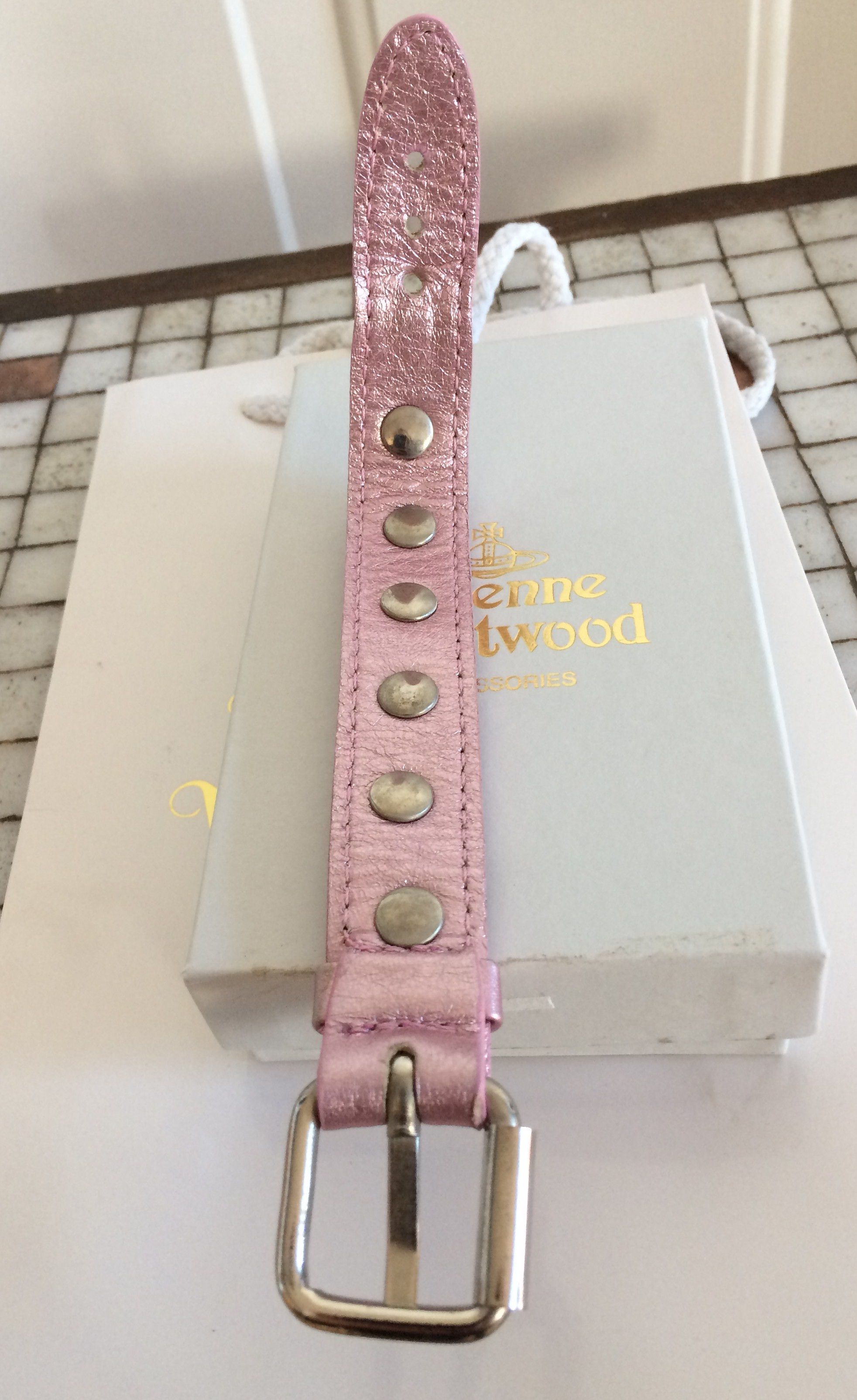 Vivienne Westwood S/S 2003 Vivenne Westwood Studded Leather Orb Bracelet +box Size ONE SIZE - 2 Thumbnail