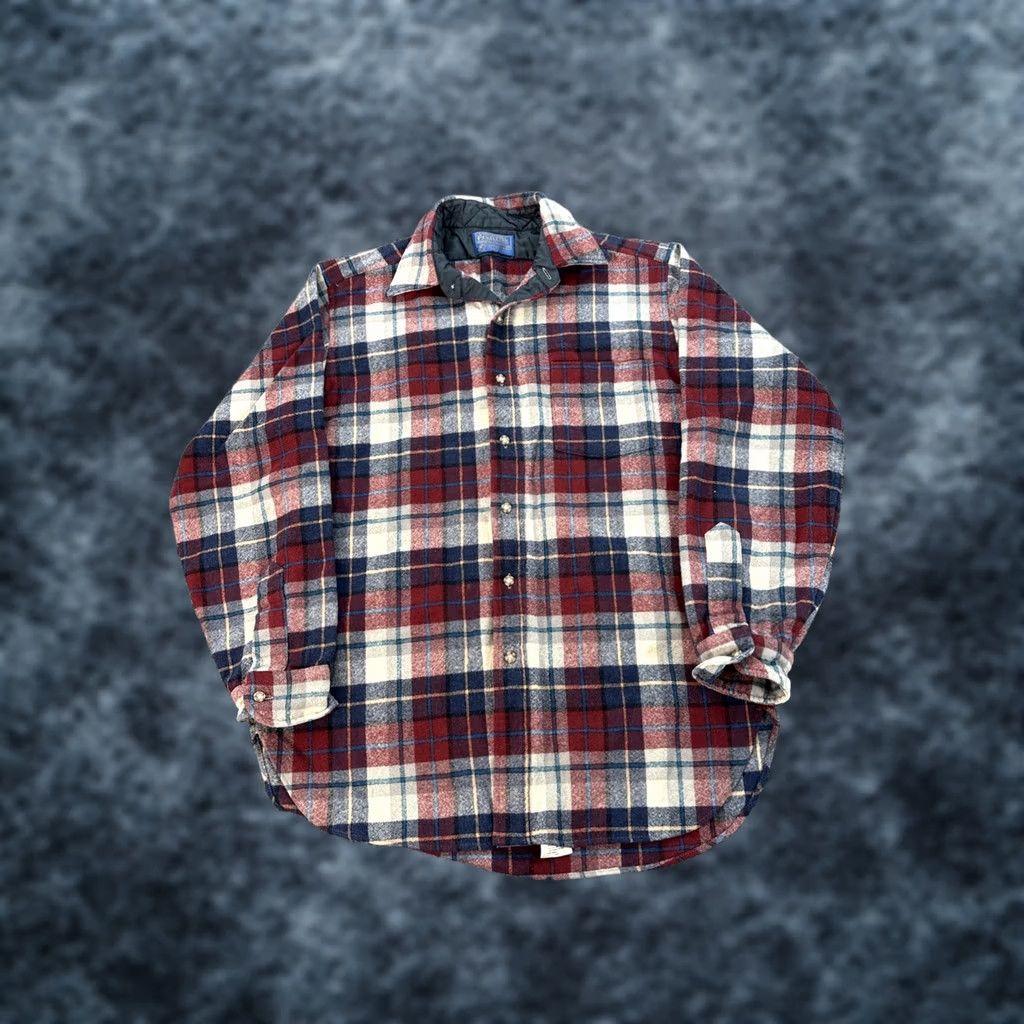 Pendleton VINTAGE Pendleton Shirt Men XL Longsleeve Plaid Wool USA Button-Up Flannel Size US XL / EU 56 / 4 - 1 Thumbnail