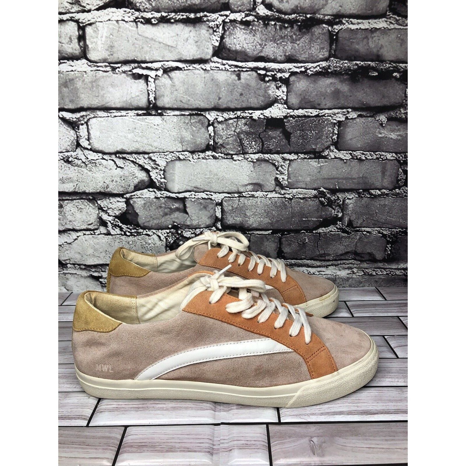 Madewell Madewell Sidewalk Suede Orange Leather Lace Low Top Sneakers Size US 10 / IT 40 - 4 Thumbnail