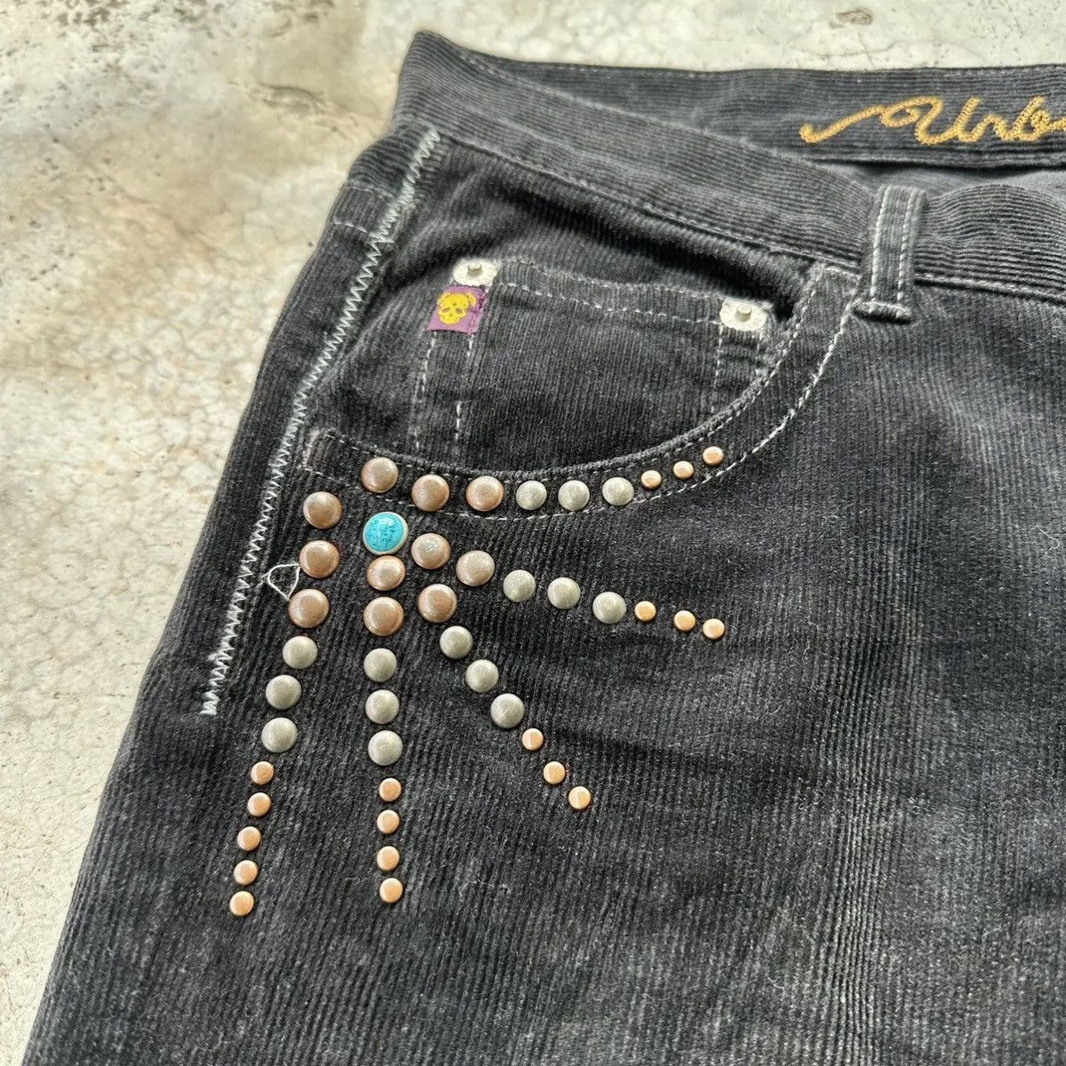 20471120 291295=HOMME JAPAN SPIKE/STUDDED CORDUROY BLACK PANTS Size US 34 / EU 50 - 5 Thumbnail