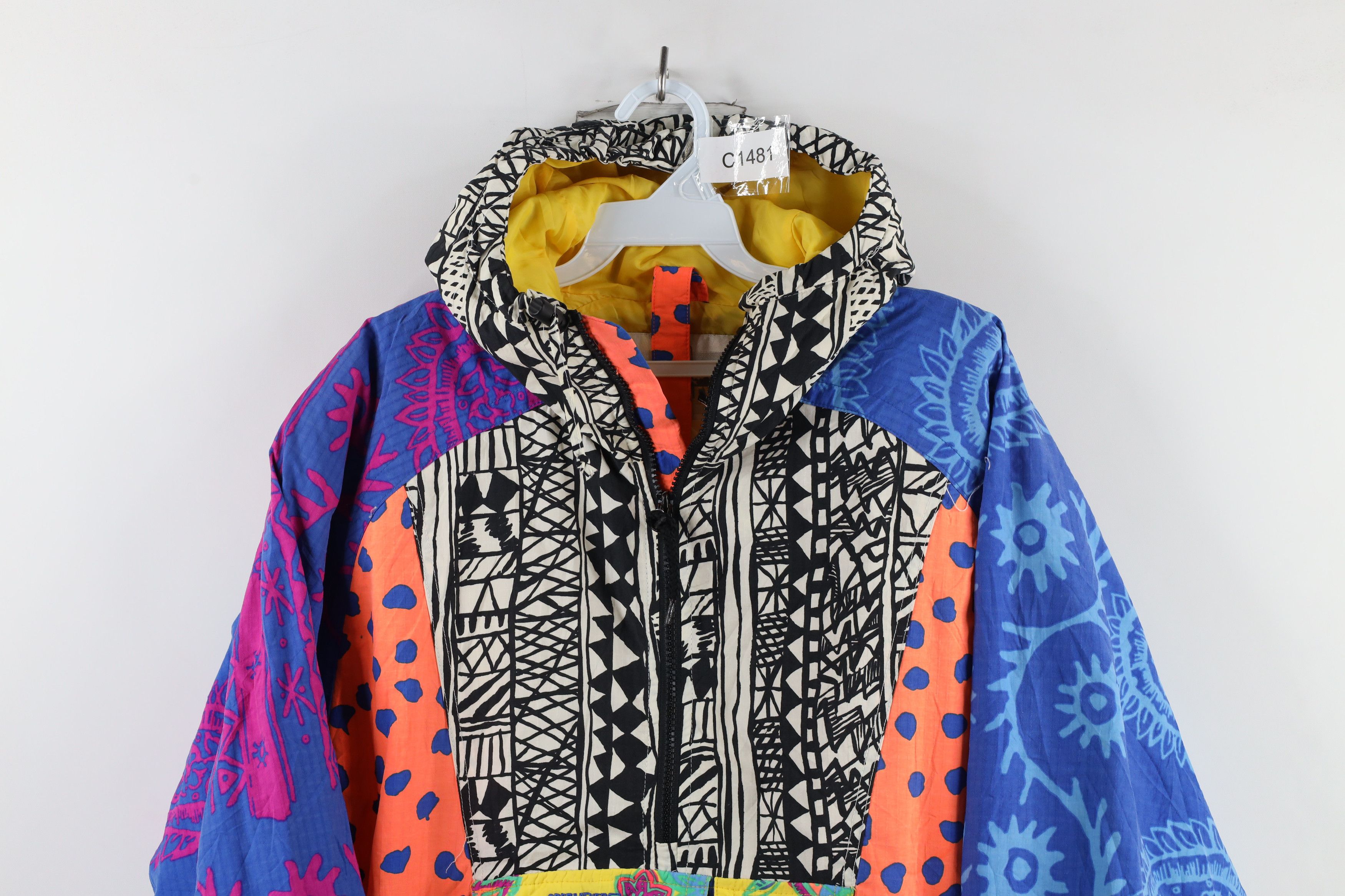 Vintage Vintage 90s Streetwear Flower Packable Hooded Anorak Jacket Size S / US 4 / IT 40 - 2 Thumbnail