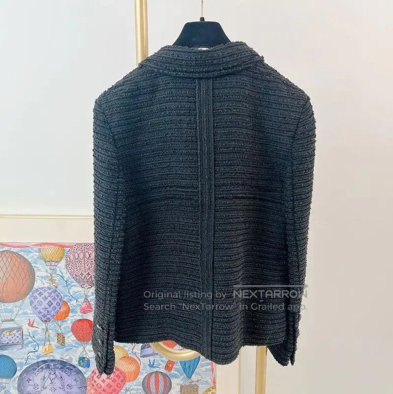 Chanel Chanel Black Cotton Women's Jacket for Spring and Autumn . Size M / US 6-8 / IT 42-44 - 2 Thumbnail