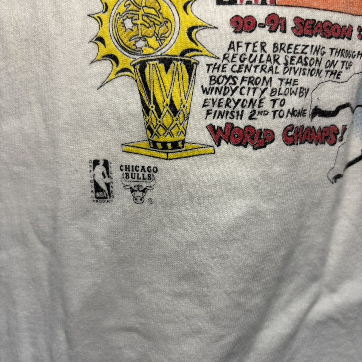 Salem Sportswear Vintage 1990s Salem Chicago Bulls Caricature Shirt Size US M / EU 48-50 / 2 - 4 Thumbnail
