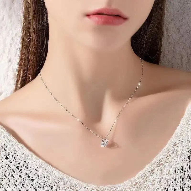 Jewelry Moissanite Rubik's Cube Necklace Size ONE SIZE - 1 Thumbnail