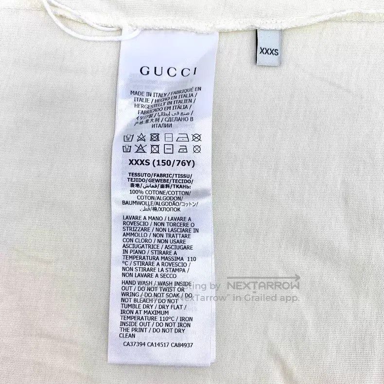 Gucci Gucci Size XXXS Beige logo letter print cotton round-neck s Size XXS / US 00 / IT 34 - 6 Thumbnail