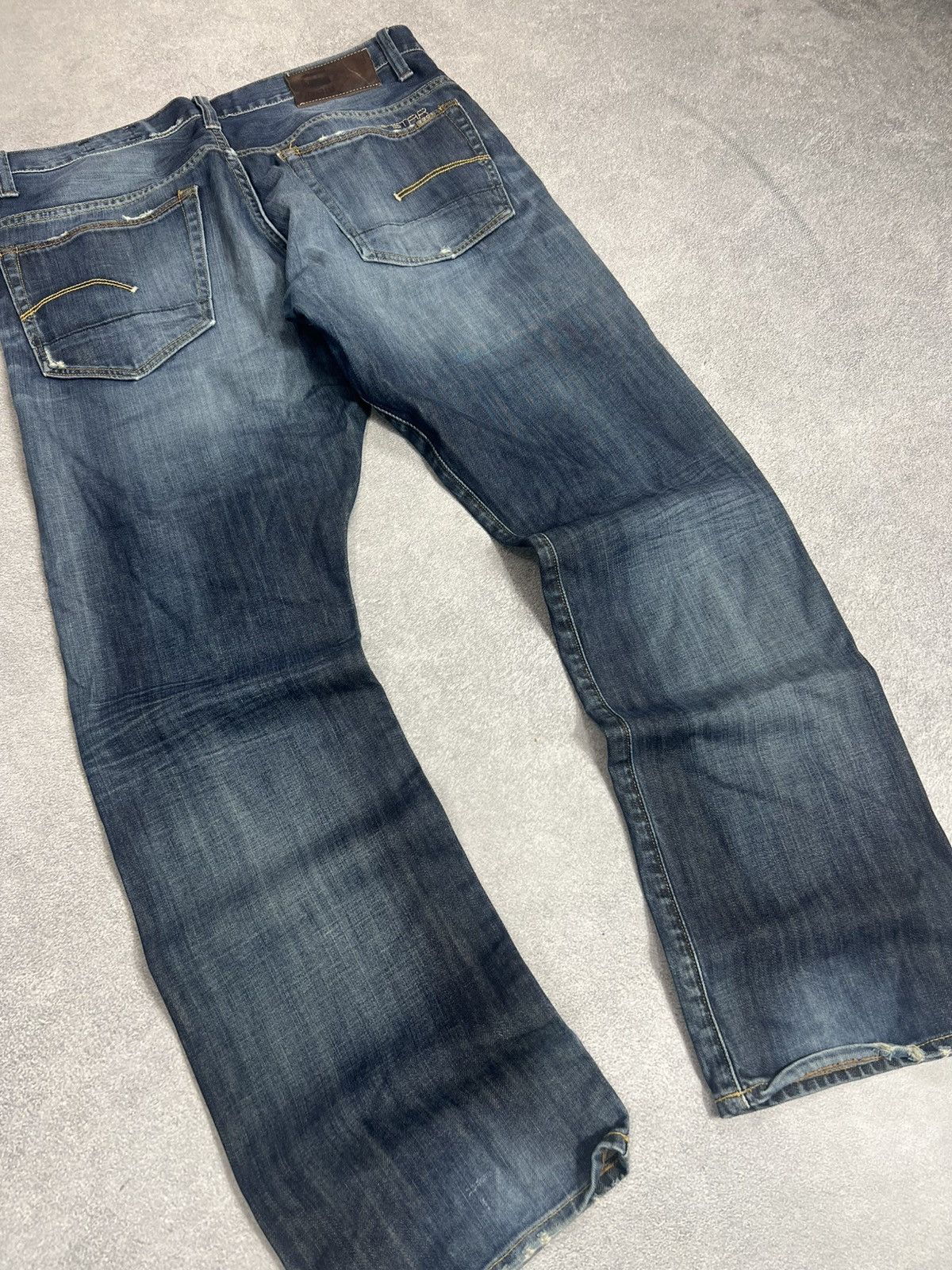 Vintage Vintage Streetwear G-Star Baggy Ripped Washed Denim Distress Size US 33 - 3 Thumbnail