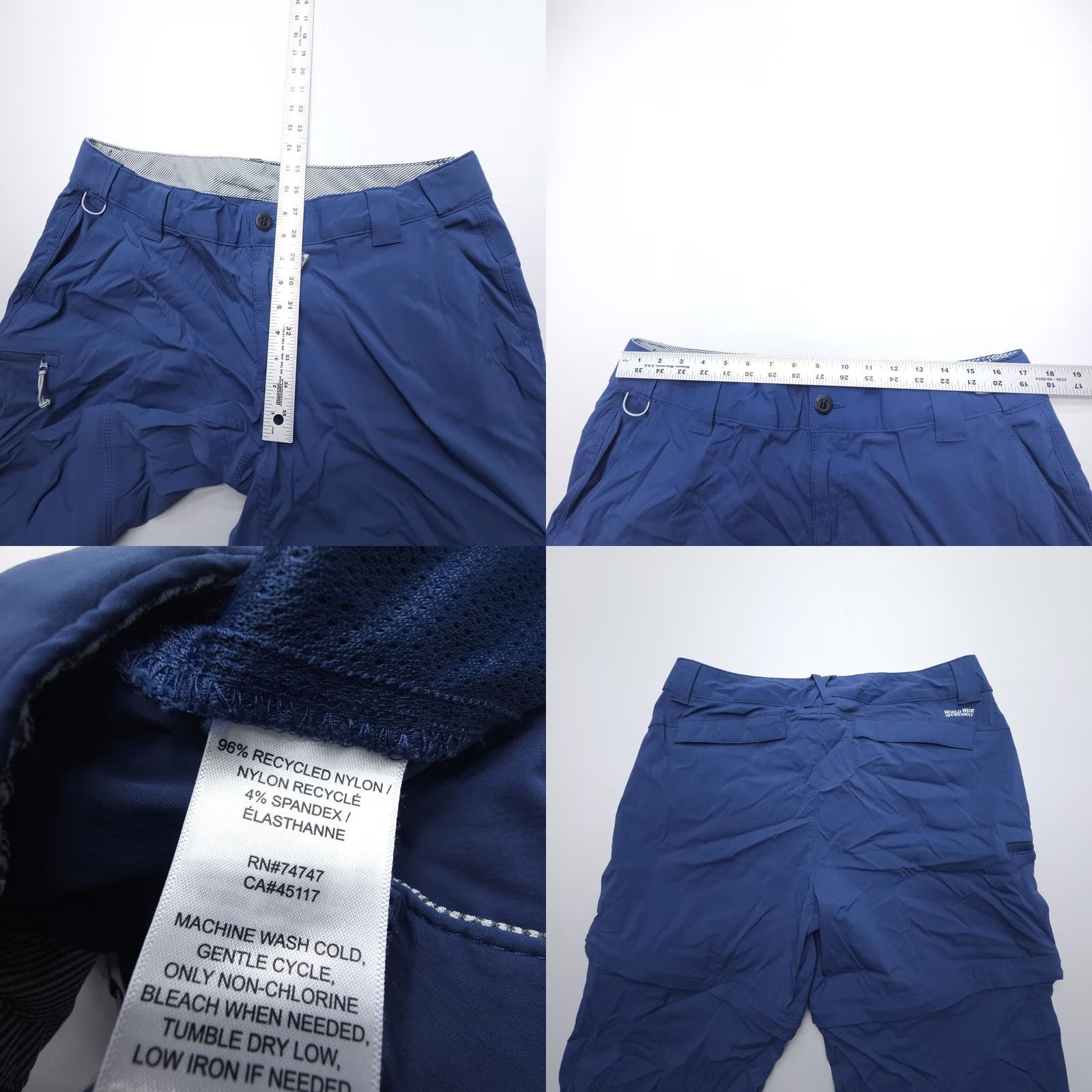 Vintage World Wide Sportsman Convertible Tech Pants Women's 16 Blue Nylon Spandex Fishing Pants Regular Inseam 32" Zip Off Roll Up Size 24" / US 00 / IT 34 - 8 Thumbnail